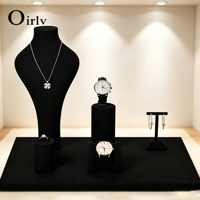 Jewelry And Watches Stores - Oirlv 블랙 쥬얼리 디스플레이 세트 목걸이
