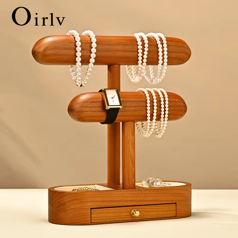 Jewelry And Watches Stores - Oirlv 원목 주얼리 디스플레이 스탠드(서랍 포함)
