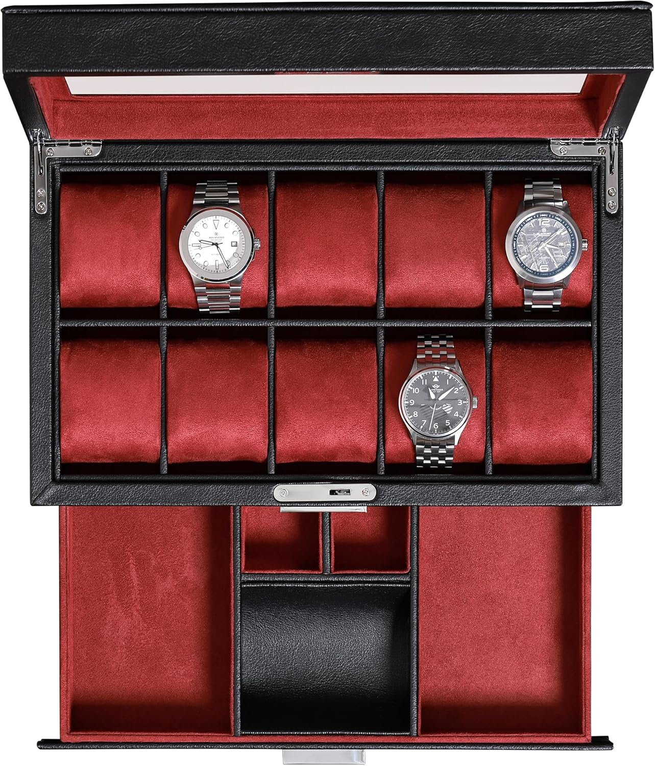 Jewelry Watches Luxury - 가죽 소재의 10슬롯 시계 보관함, 수납