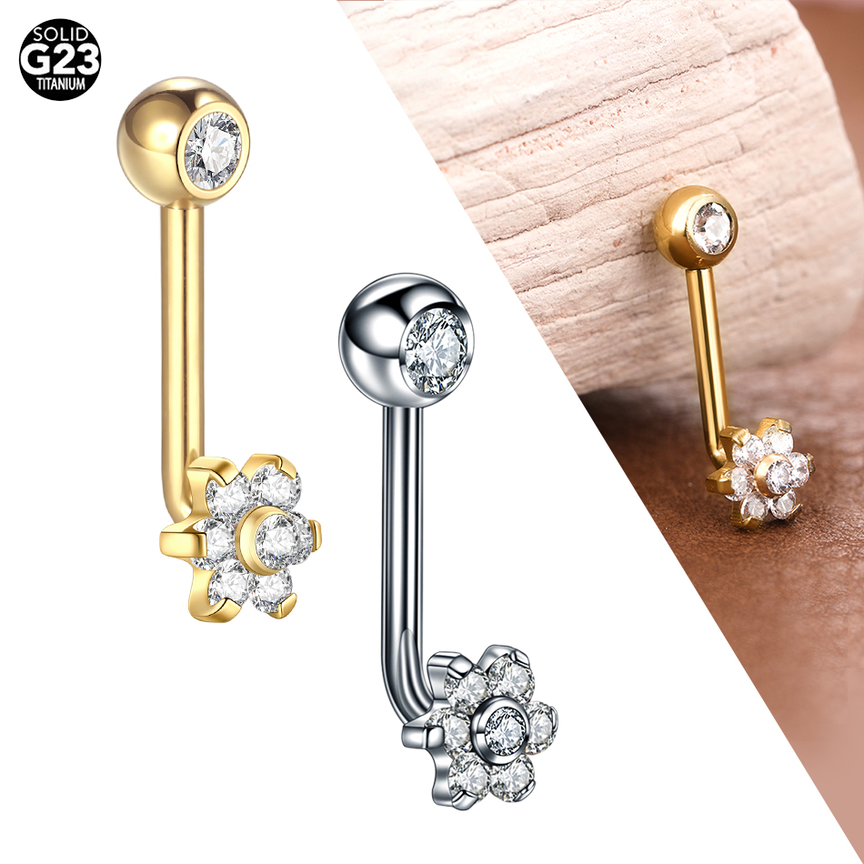 Christina Jewelry & Watches Marguerite Ørestik Forgyldt Sølv - 티타늄 CZ 크리스탈 플라워 크리스티나 피어싱,