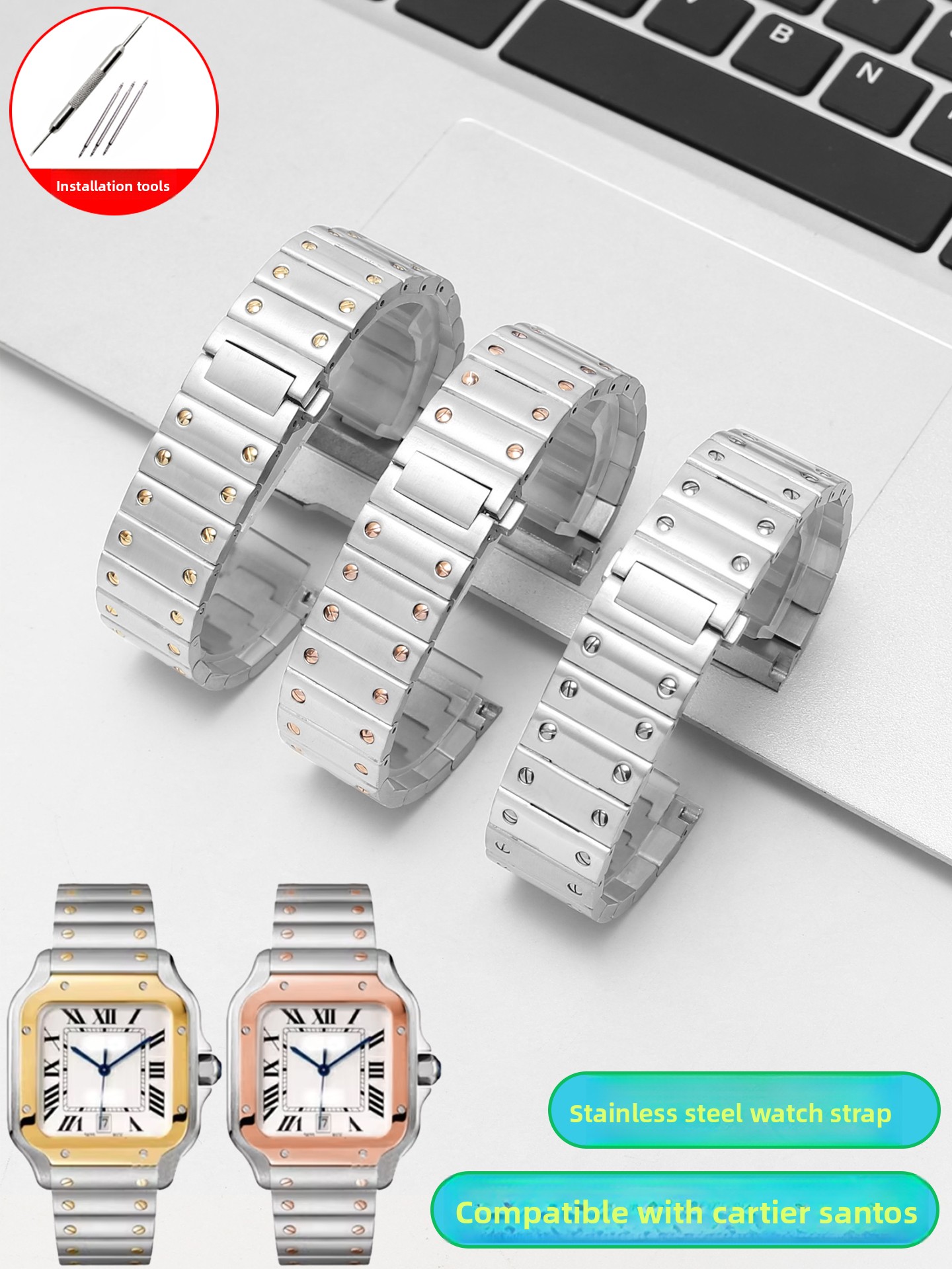 Cartier Watch Santos - 까르띠에 산토스 WSSA0010/29/61/63/65 시리즈 스테인레스 스틸