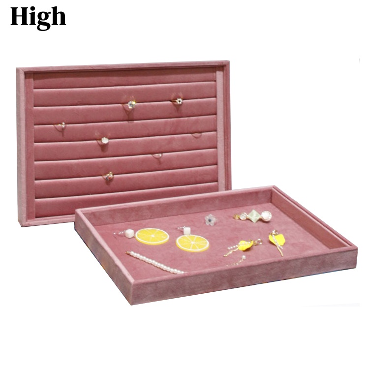핑크 벨벳 쥬얼리 디스플레이 트레이, 대형 35x24c - Jewelry And Watches Stores 리뷰 및 가격