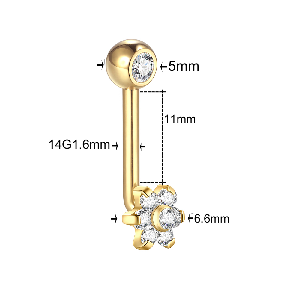 1PC 티타늄 크리스티나 수직 후드 피어싱 꽃 립 배꼽 - Christina Jewelry & Watches Marguerite Ørestik Forgyldt Sølv 리뷰 및 가격