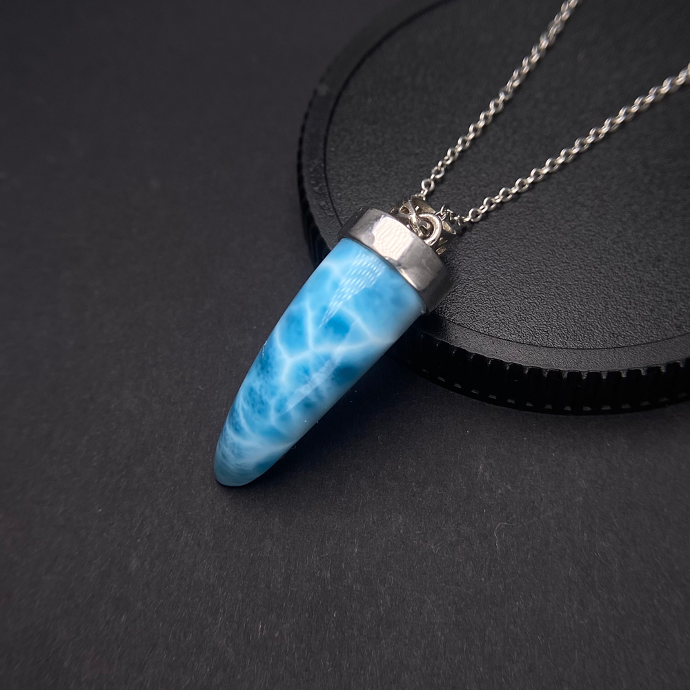 트렌디 한 자연 블루 Larimar 펜던트 스털링 실버 - Wolf Jewelry & Watches Tampa Reviews 리뷰 및 가격