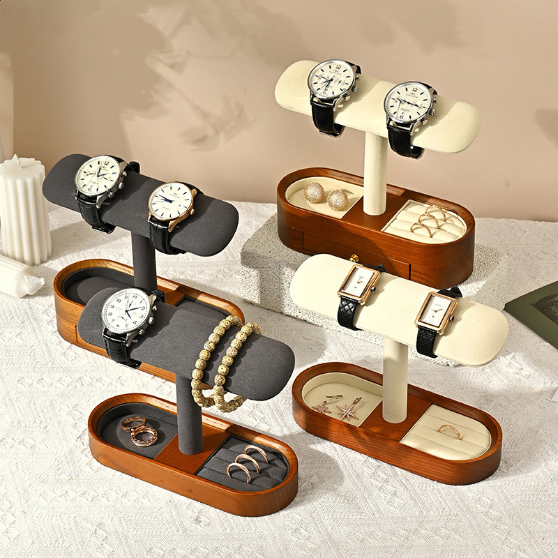 Oirlv 단단한 나무 시계 주최자 선반 T-바 시계  - Jewelry Box With Watches 리뷰 및 가격
