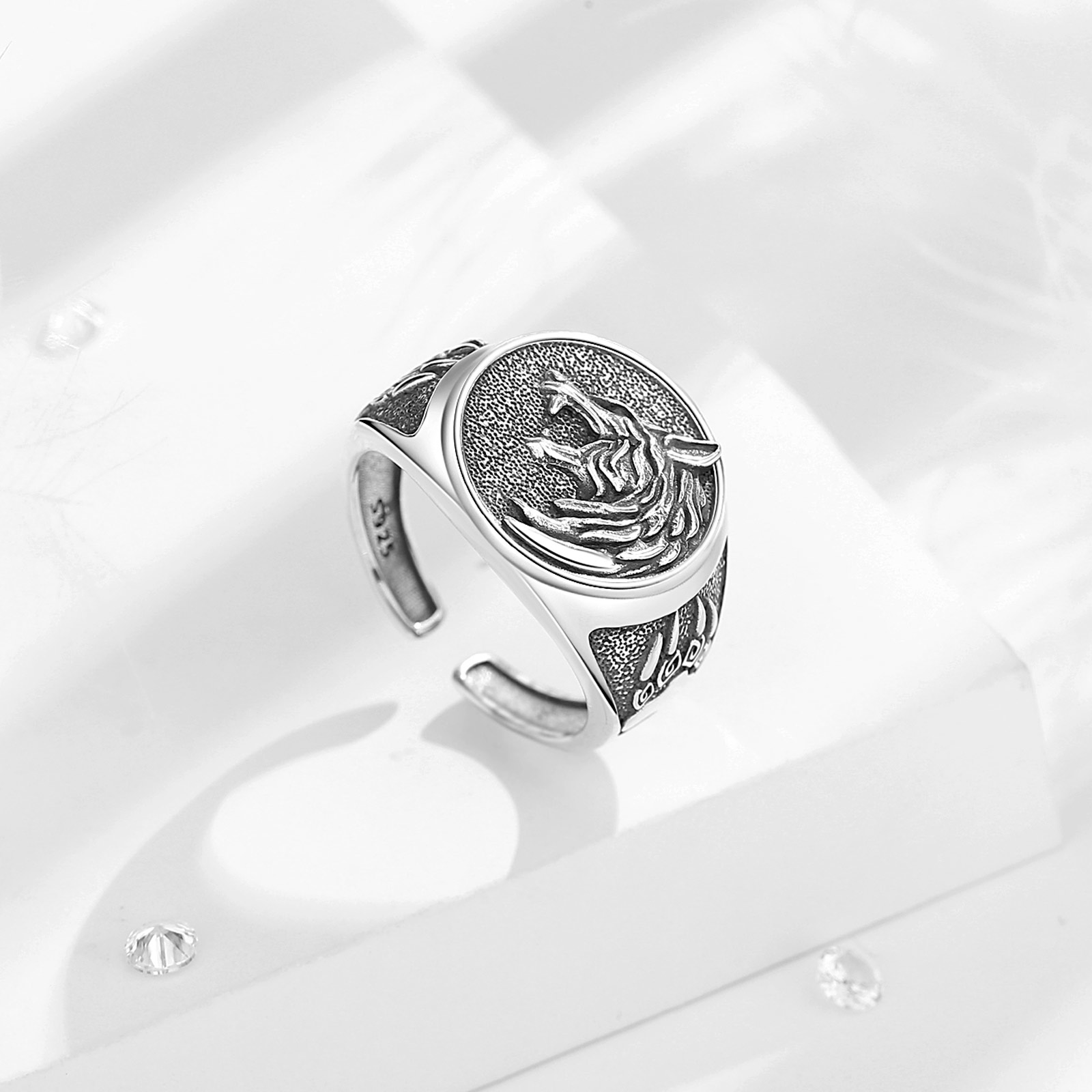유도라 925 스털링 실버 바이킹 늑대 조정 가능한 반 - Wolf Jewelry & Watches Tampa Reviews 리뷰 및 가격