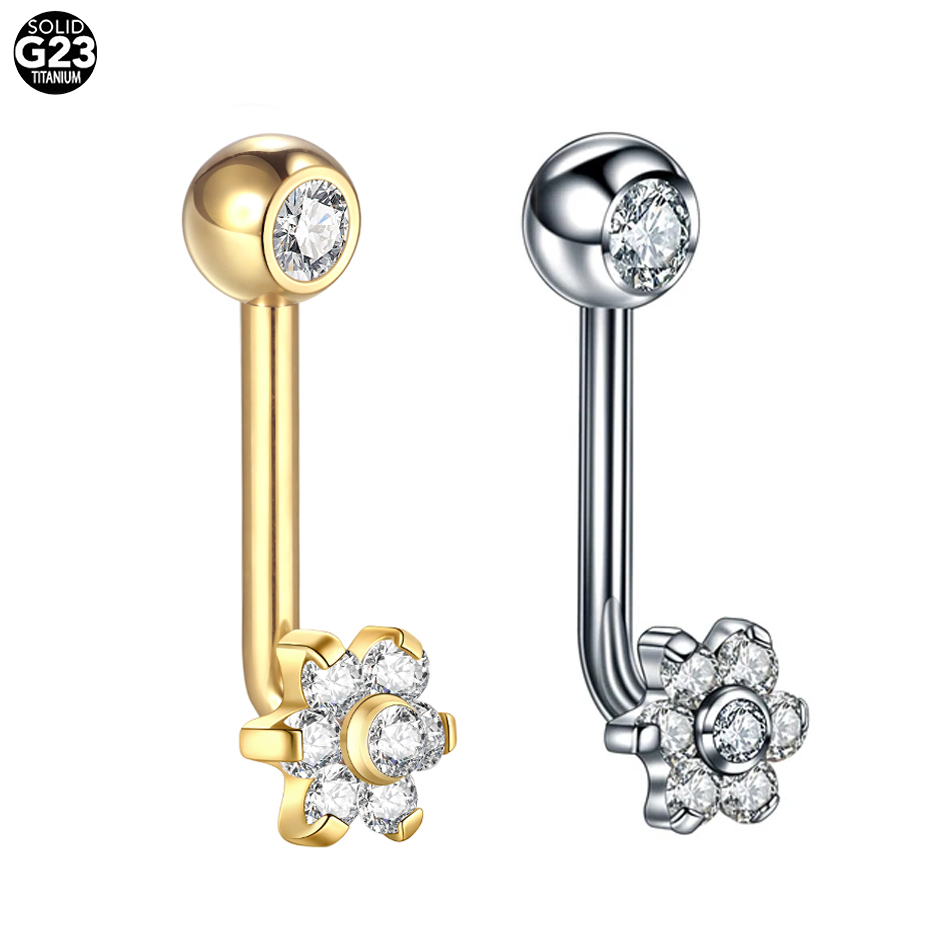 G23 티타늄 크리스탈 플라워 크리스티나 피어싱, 수직 - Christina Jewelry & Watches Marguerite Ørestik Forgyldt Sølv 리뷰 및 가격