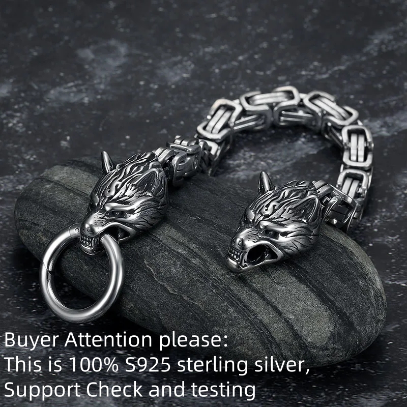 S925 스털링 실버 더블 늑대 머리 팔찌 북유럽 셀틱 - Wolf Jewelry & Watches Tampa Reviews 리뷰 및 가격