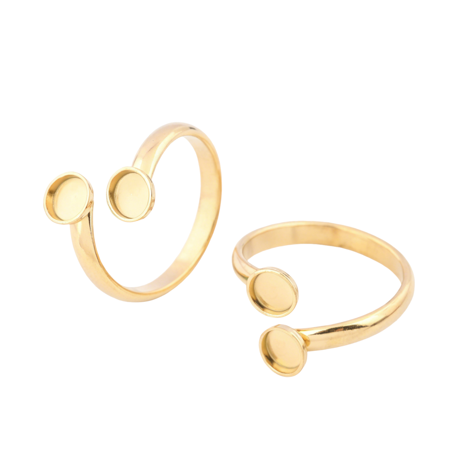 10개 스테인리스 스틸 조절 가능한 금도금 링 블랭크, - Gold Plated Ring 리뷰 및 가격