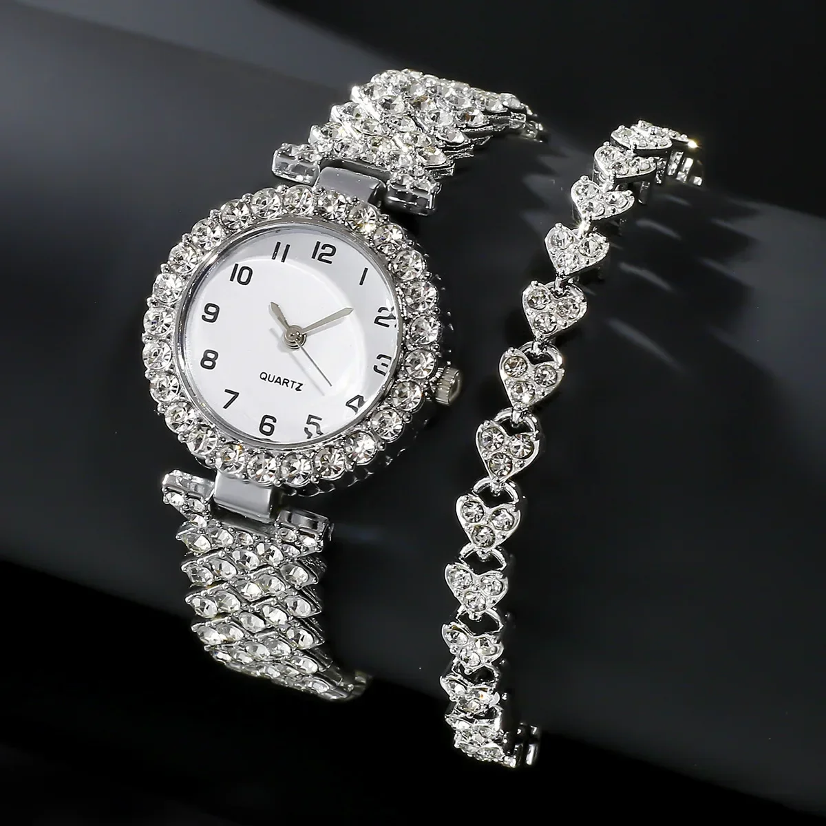 1개/2개 고급 패션 여성 시계 세트 실버 스트랩 여성 - Jewelry Watches Luxury 리뷰 및 가격
