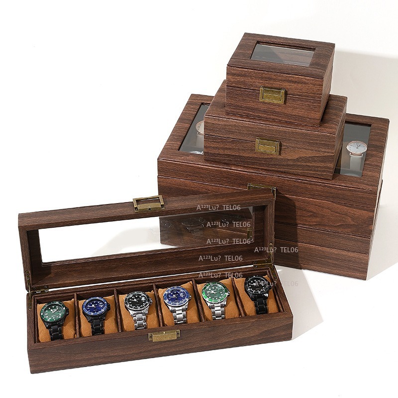 빈티지 나무결 PU 가죽 시계 상자 방진 디스플레이 주 - Jewelry Box With Watches 리뷰 및 가격