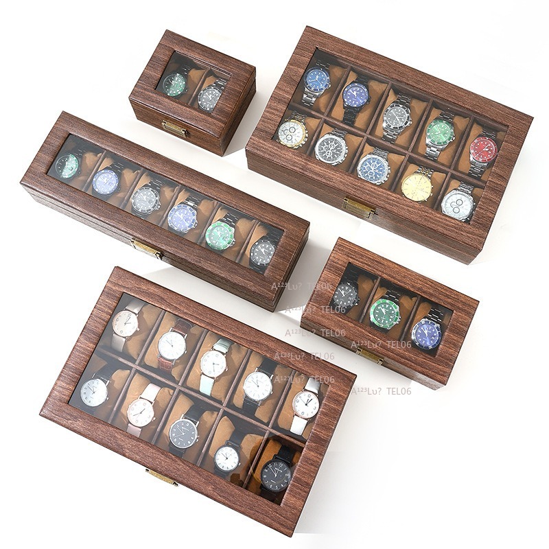 빈티지 나무결 PU 가죽 시계 상자 방진 디스플레이 주 - Jewelry Box With Watches 리뷰 및 가격