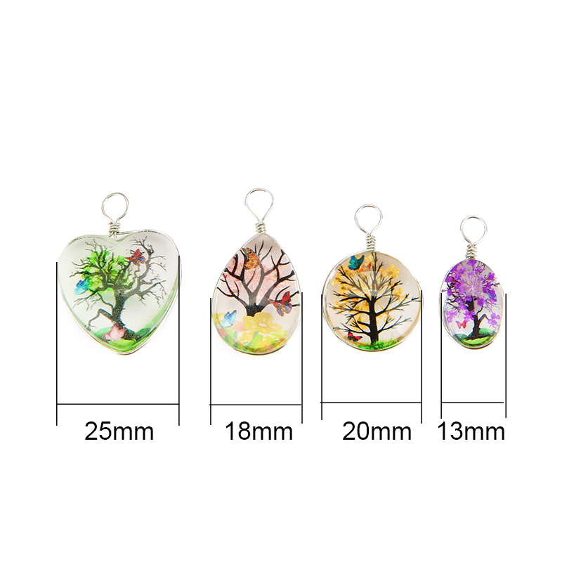 5개의 다채로운 나무 모양 크리스탈 유리 귀걸이 참 비 - Drop Earrings 리뷰 및 가격