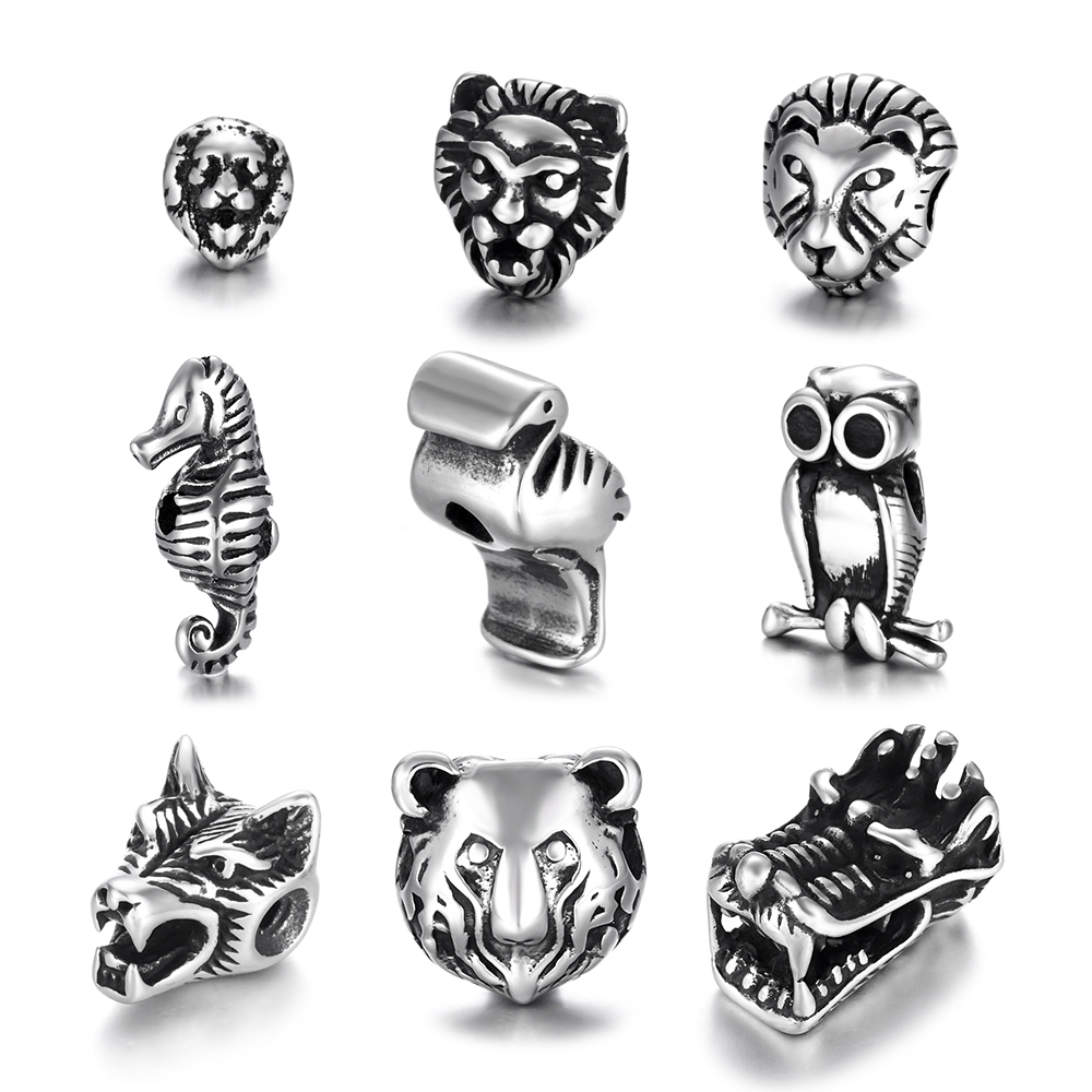 스테인레스 스틸 동물 늑대 바이킹 전사 헬멧 비즈 페르 - Wolf Jewelry & Watches Tampa Reviews 리뷰 및 가격
