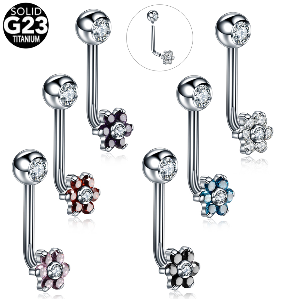 1PC 티타늄 크리스티나 수직 후드 피어싱 꽃 립 링  - Christina Jewelry & Watches Marguerite Ørestik Forgyldt Sølv 리뷰 및 가격