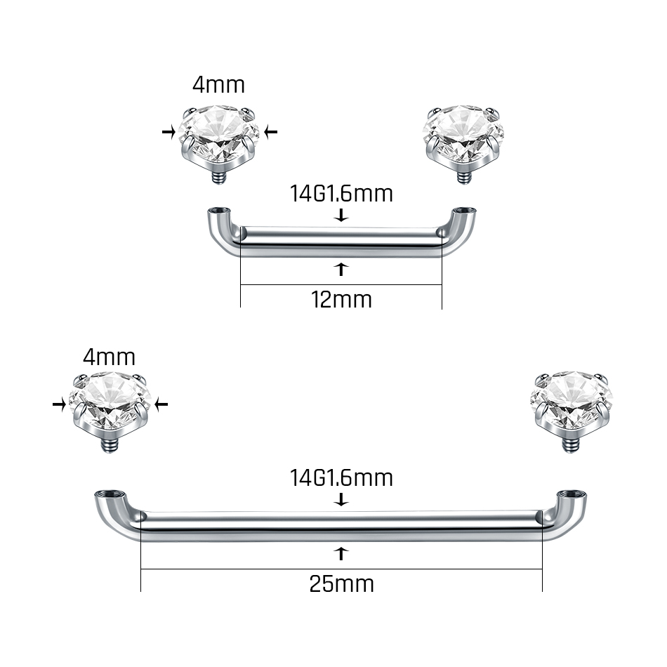 1PC 티타늄 표면 피어싱 미세 피부 크리스티나 친밀한 - Christina Jewelry & Watches Marguerite Ørestik Forgyldt Sølv 리뷰 및 가격