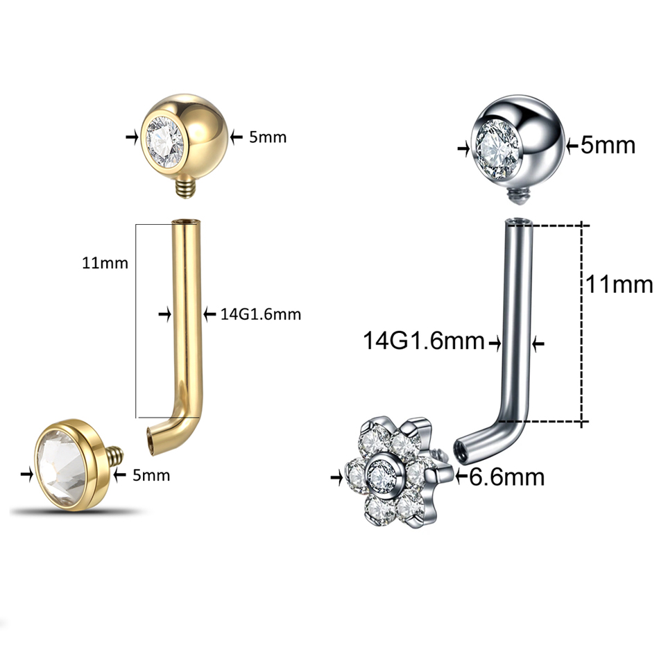 티타늄 크리스티나 수직 후드 피어싱 플라워 립 링, C - Christina Jewelry & Watches Marguerite Ørestik Forgyldt Sølv 리뷰 및 가격