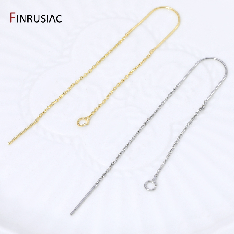 18K 금도금 황동 롱 태슬 체인 드롭 스티커 댕글 귀 - Drop Earrings 리뷰 및 가격