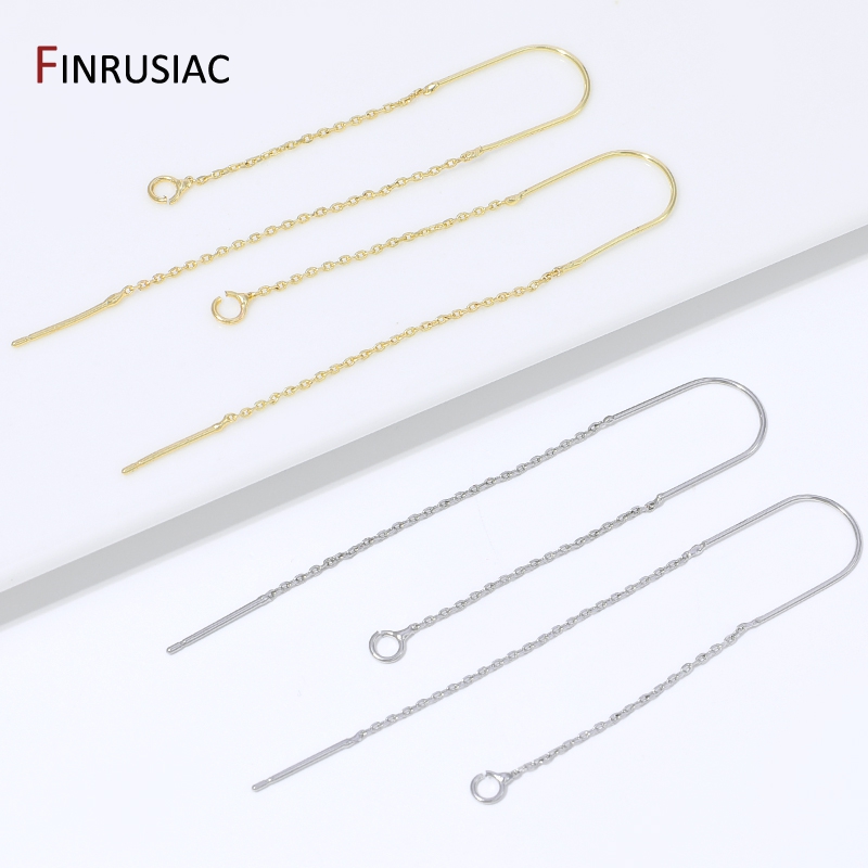 18K 금도금 황동 롱 태슬 체인 드롭 스티커 댕글 귀 - Drop Earrings 리뷰 및 가격